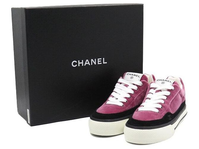 Chanel Sneakers in camoscio vellutato da donna Porpora - vista 7