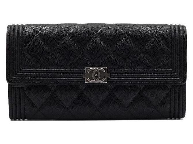 Chanel Caviar Boy Black Long Flap Wallet Schwarz - Ansicht 2