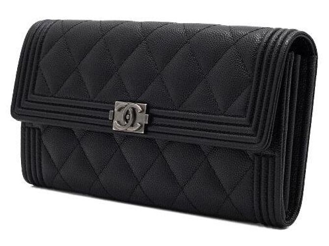 Chanel Caviar Boy Black Long Flap Wallet Schwarz - Ansicht 3