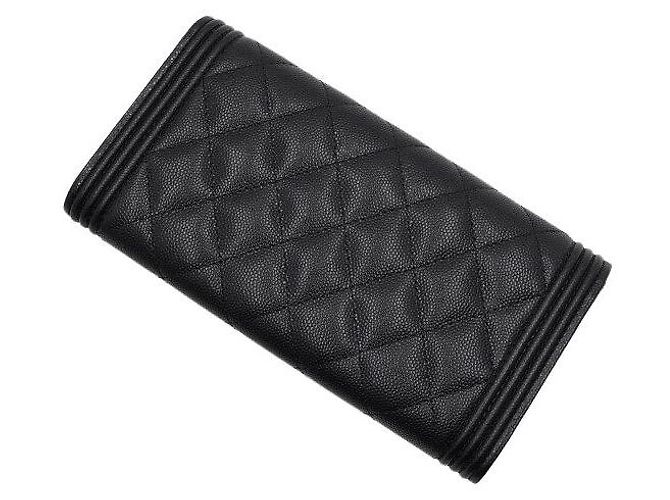 Chanel Caviar Boy Black Long Flap Wallet Schwarz - Ansicht 8