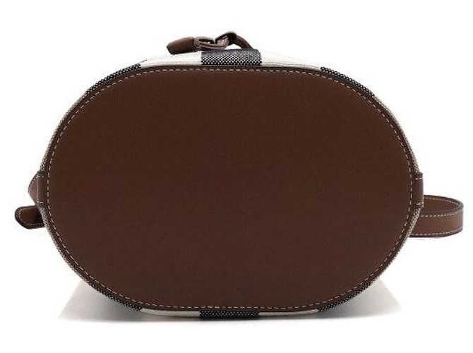 Burberry Kleine Bucket Bag Schultertasche und Crossbody Bag aus braunem Karomuster-Canvas - Ansicht 6