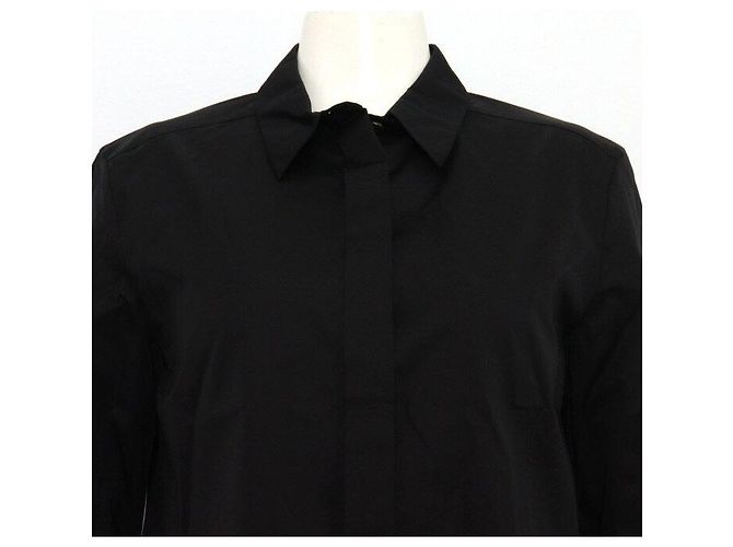Hermès Camisa de algodón bordada negra para mujer - vista 2