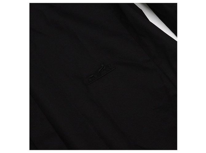 Hermès Camisa de algodón bordada negra para mujer - vista 6