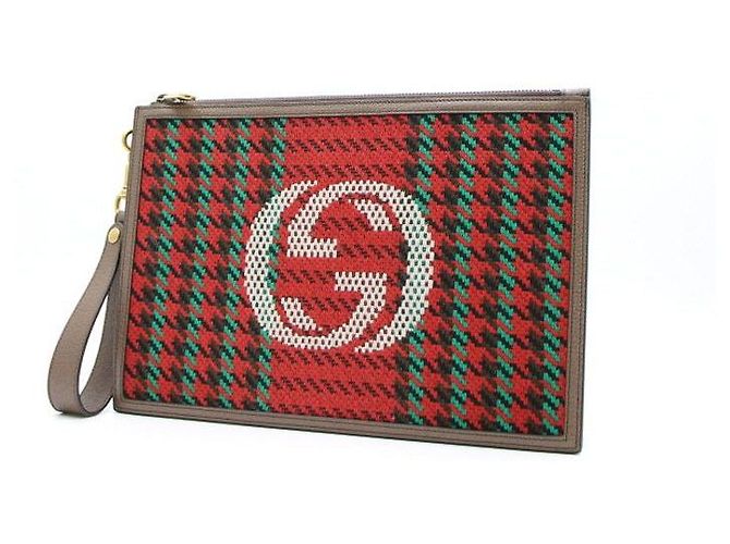 Gucci Interlocking Houndstooth Stripe Pouch und Clutch-Tasche Mehrfarben - Ansicht 3