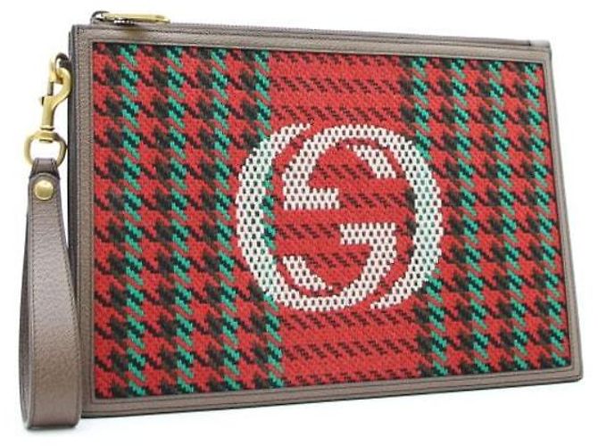 Gucci Interlocking Houndstooth Stripe Pouch und Clutch-Tasche Mehrfarben - Ansicht 4