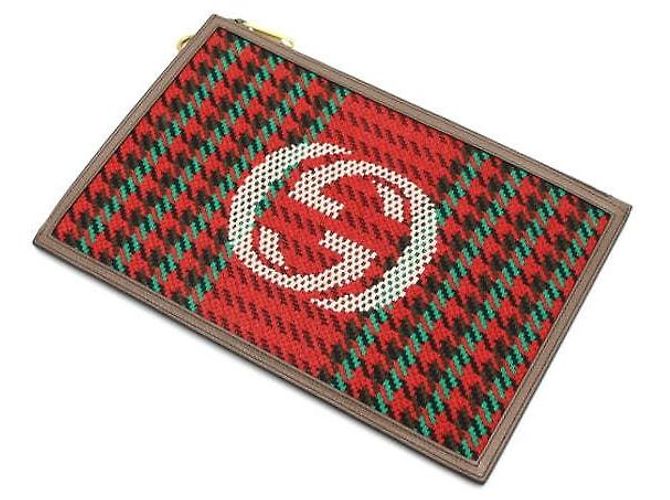 Gucci Interlocking Houndstooth Stripe Pouch und Clutch-Tasche Mehrfarben - Ansicht 6