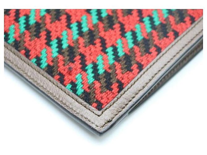 Gucci Interlocking Houndstooth Stripe Pouch und Clutch-Tasche Mehrfarben - Ansicht 7
