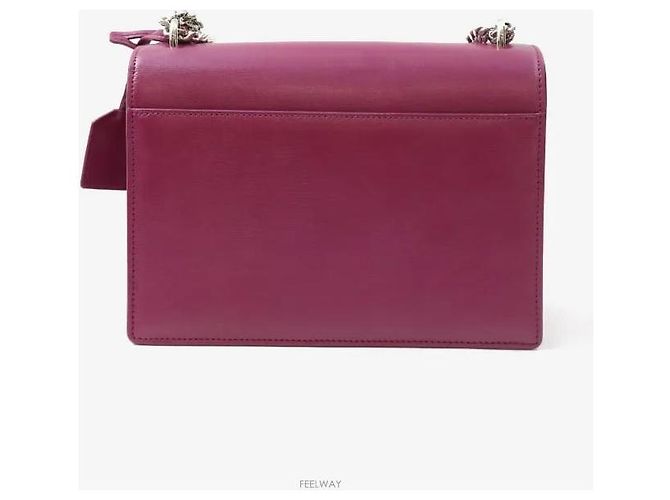 Saint Laurent Medium Chain Crossbody Bag Burgundy Purple Red - view 3