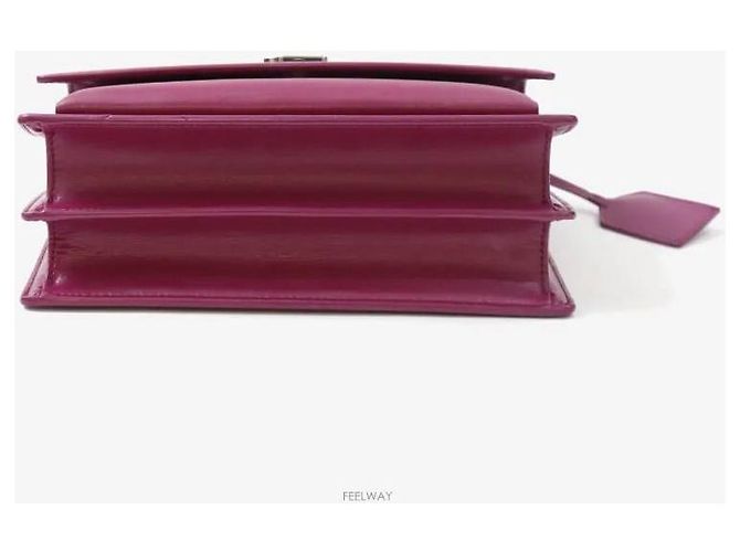 Saint Laurent Medium Chain Crossbody Bag Burgundy Purple Red - view 4