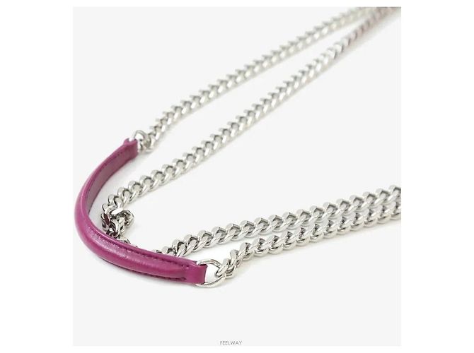 Saint Laurent Medium Chain Crossbody Bag Burgundy Purple Red - view 6