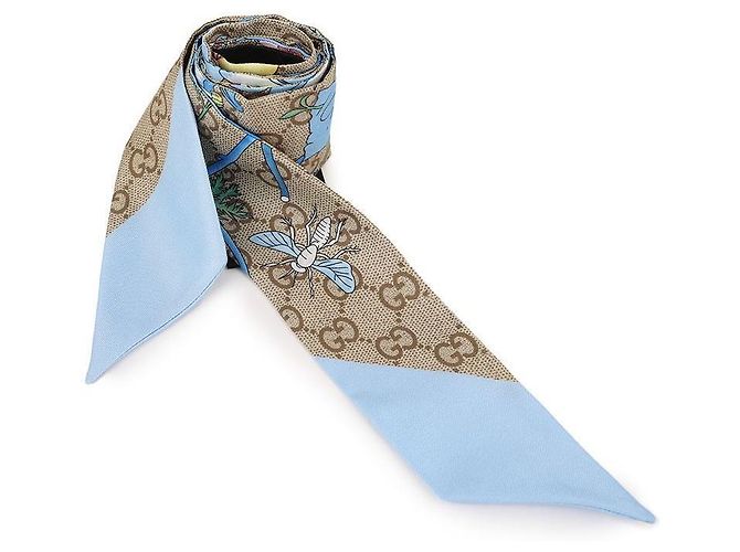 Gucci Pañuelo de seda estampado estilo cinta Azul - vista 4