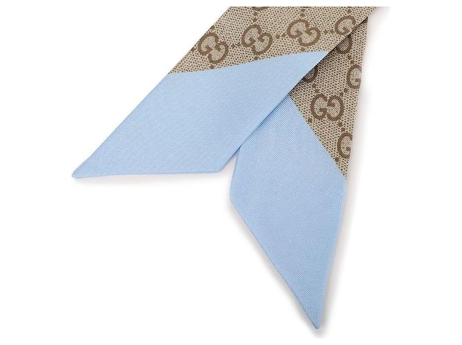 Gucci Pañuelo de seda estampado estilo cinta Azul - vista 7