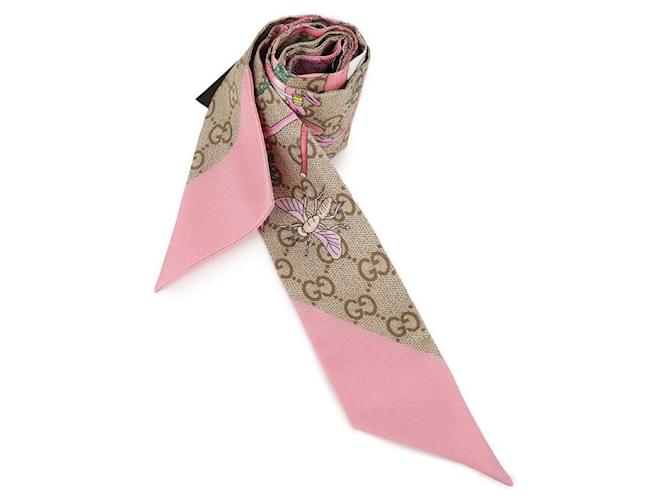 Gucci Cinta de seda estampada Castaño - vista 4