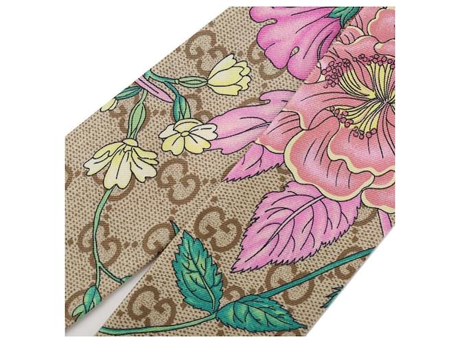 Gucci Cinta de seda estampada Castaño - vista 6