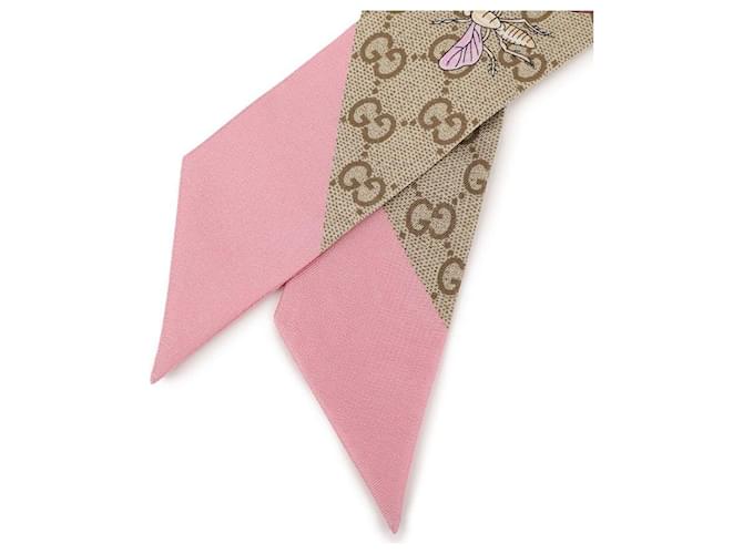 Gucci Cinta de seda estampada Castaño - vista 7