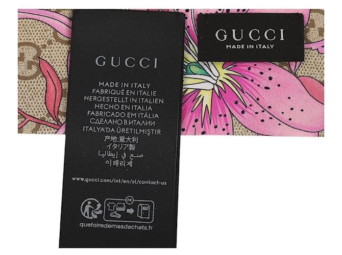 Gucci Cinta de seda estampada Castaño - vista 8