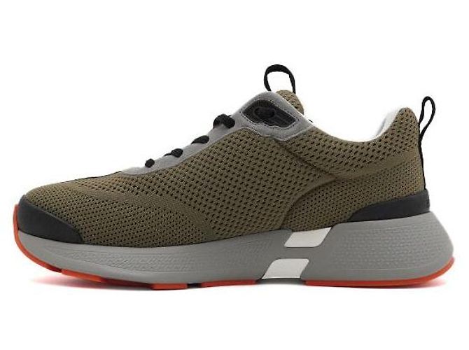 Hermès Sneakers Hero da uomo in mesh kaki Marrone - vista 4