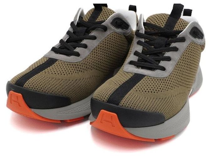 Hermès Sneakers Hero da uomo in mesh kaki Marrone - vista 5