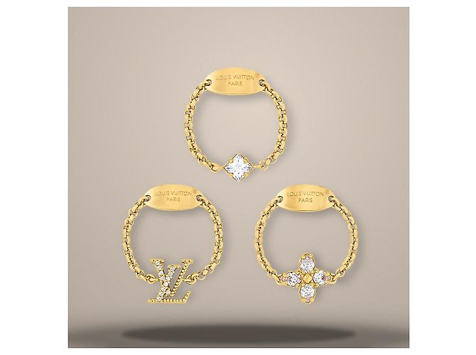 Louis Vuitton Lady LV Ring-Set aus Metall mit Gold-Finish Golden - Ansicht 2