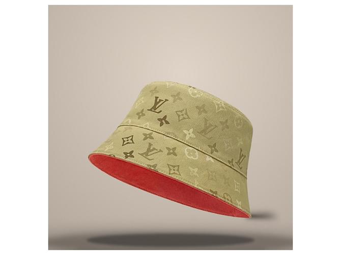 Louis Vuitton Cappello Bucket Beige Marrone - vista 5