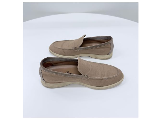 Loro Piana Mocassino Summerwalk in camoscio Beige Marrone - vista 4