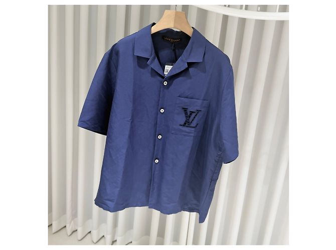 Louis Vuitton Giacca-camicia estiva a maniche corte ricamata Blu - vista 2