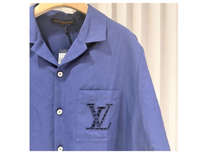 Louis Vuitton Giacca-camicia estiva a maniche corte ricamata Blu - vista 4