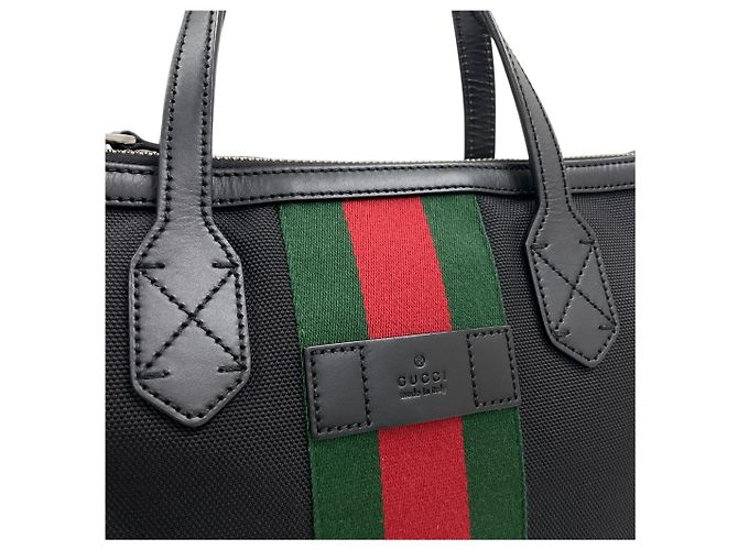 Gucci Borsa Tote Duffle Web Stripe Techno Borsa a Tracolla Nero - vista 4