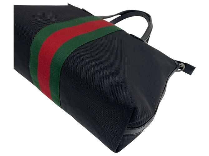 Gucci Borsa Tote Duffle Web Stripe Techno Borsa a Tracolla Nero - vista 6