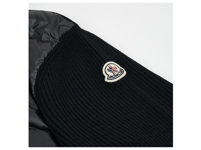 Moncler Casaco com capuz e fecho em lã acolchoada para homem Preto - vista 3