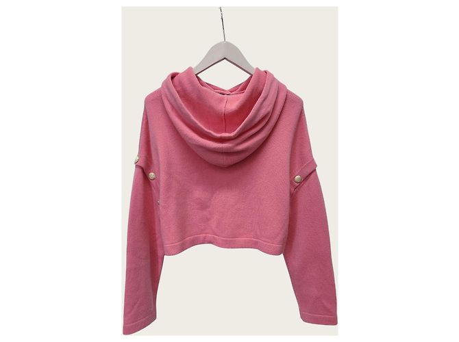 Chanel Sudadera crop de cachemira rosa - vista 3