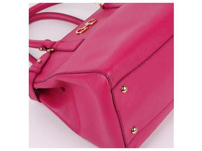 Salvatore Ferragamo Borsa Tote e Borsa a Tracolla Rosa Gancini con Dettagli Dorati - vista 10