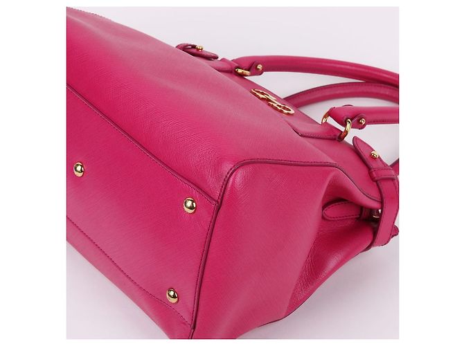 Salvatore Ferragamo Borsa Tote e Borsa a Tracolla Rosa Gancini con Dettagli Dorati - vista 11