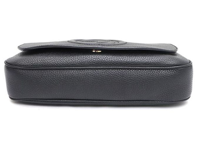 Gucci Bolsa de Ombro e Bolsa Transversal Soho com Corrente Dourada Entrelaçada Preto - vista 15