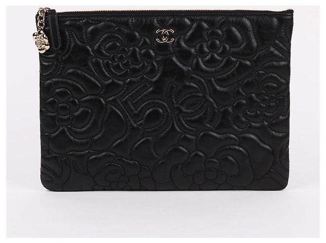 Chanel Bolso de mano Medium Black Camellia Gold Negro - vista 2