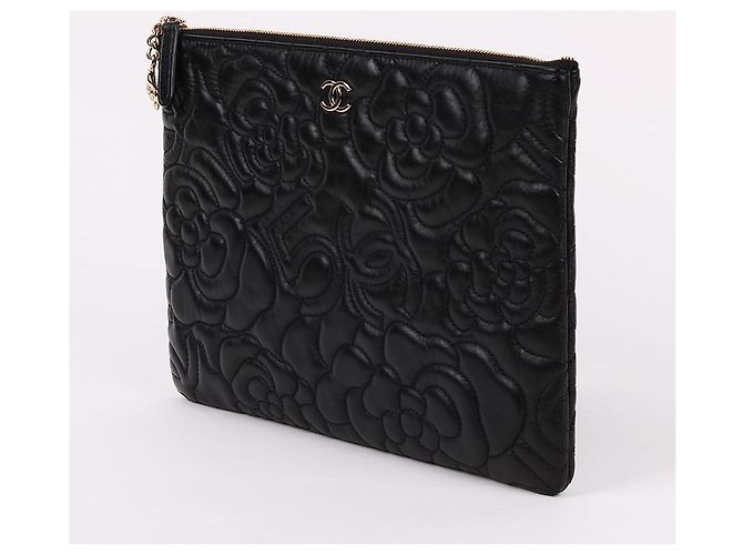 Chanel Bolso de mano Medium Black Camellia Gold Negro - vista 4