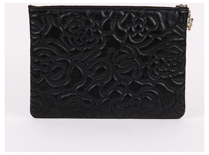 Chanel Bolso de mano Medium Black Camellia Gold Negro - vista 6