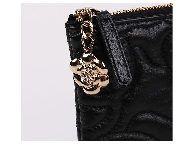 Chanel Bolso de mano Medium Black Camellia Gold Negro - vista 7