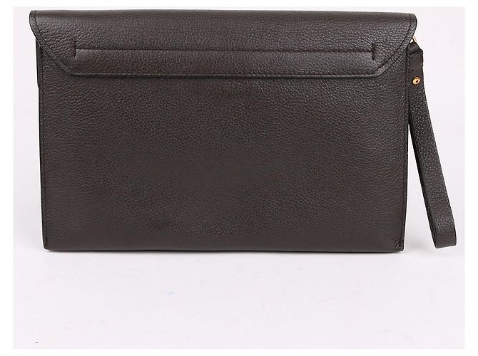 Salvatore Ferragamo Clutch con tracolla Gancini Gold Marrone - vista 5