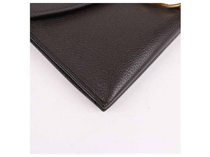 Salvatore Ferragamo Clutch con tracolla Gancini Gold Marrone - vista 9