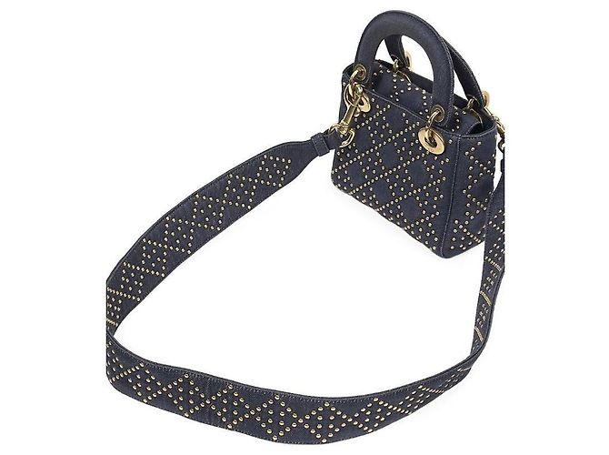 Dior Denim Stud Mini Lady Bag Blau - Ansicht 11