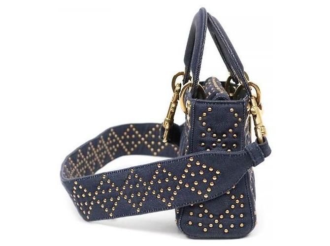 Dior Denim Stud Mini Lady Bag Blau - Ansicht 2