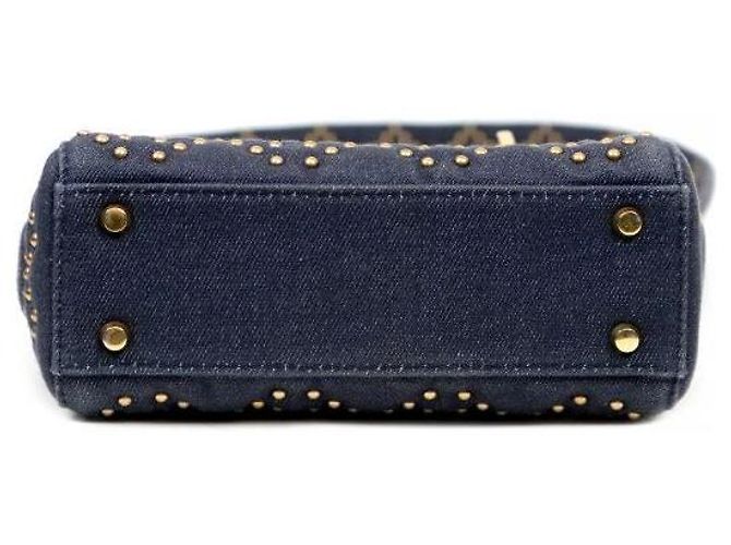 Dior Denim Stud Mini Lady Bag Blau - Ansicht 4