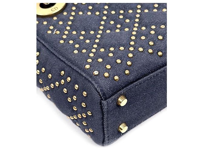 Dior Denim Stud Mini Lady Bag Blau - Ansicht 5