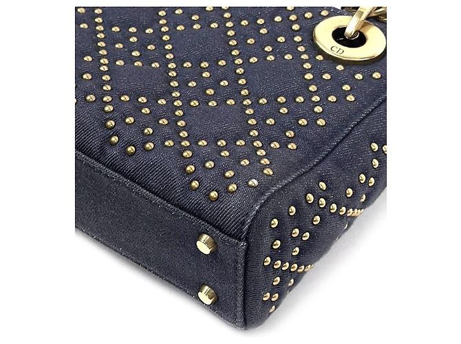 Dior Denim Stud Mini Lady Bag Blau - Ansicht 6