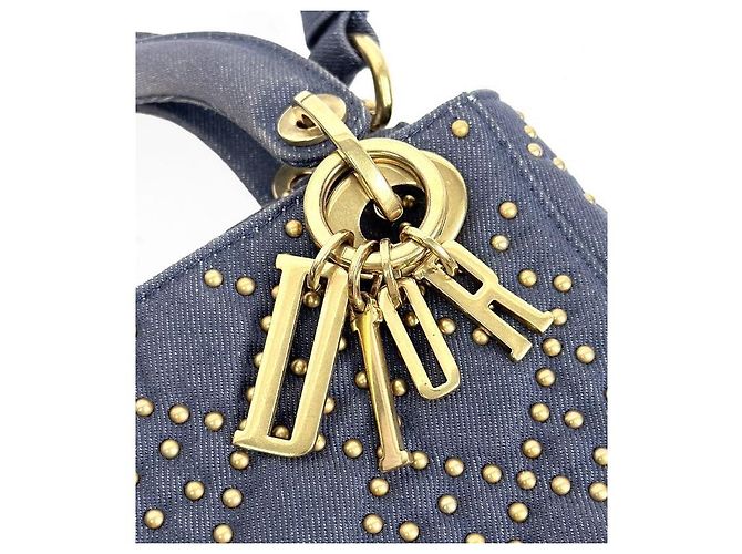 Dior Denim Stud Mini Lady Bag Blau - Ansicht 7