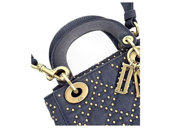 Dior Denim Stud Mini Lady Bag Blau - Ansicht 8