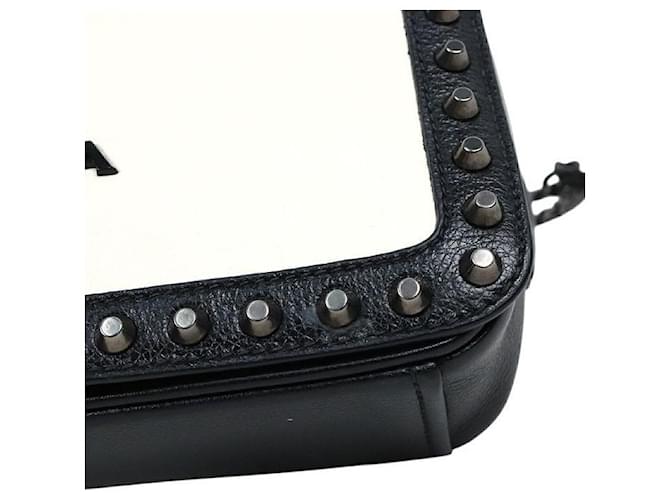 Prada Borsa a tracolla con catena borchiata bianca e nera Multicolore - vista 7