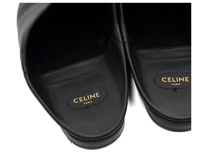Céline Mules Babouche Jarkno da uomo in vitello nero - vista 7