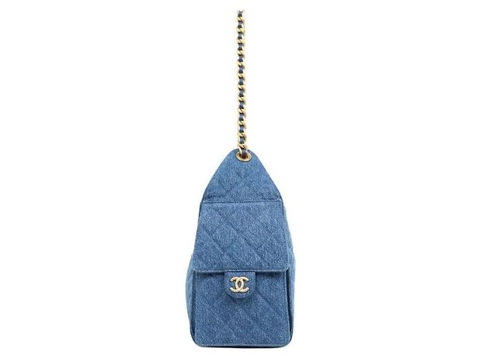 Chanel Picca borsa in denim Blu - vista 2